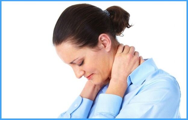 servikal osteokondrozlu bir kadında boyun ağrısı